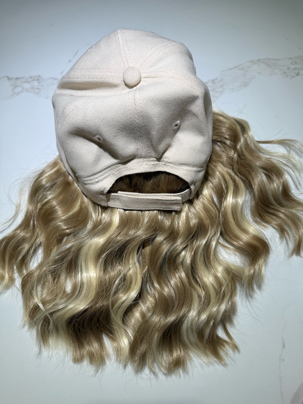 HAT HAIR, Blonde with Beige Cap - Picture 9 of 10